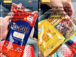 Unik! Pengantin Ini Berikan Bingkisan Sembako untuk Tamu Undangan