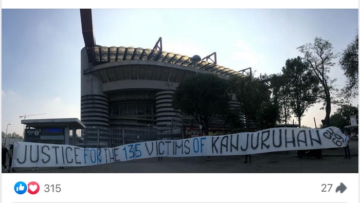 curva nord inter milan tragedi kanjuruhan inter milan vs benfica liga champions