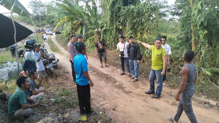 Lokasi penembakan pengusaha batu gunung oleh pesaing bisnis di Bangka Tengah.