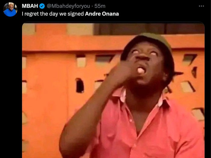 meme,meme sepakbola,meme andre onana,meme onana,andre onana blunder,blunder ande onana,andre onana,manchester united vs galatasaray,liga champions,manchester united