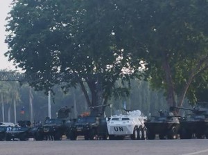 Alutsista Berjejer di Monas Jelang Perayaan HUT Ke-78 TNI