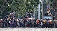Antusias warga terlihat dari jumlah pengunjung di kawasan Monas.