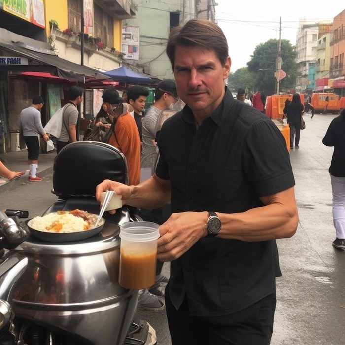 Intip Teknologi AI Ciptakan Foto Selebriti Ternama Jualan Makanan Kaki Lima Intip Teknologi AI Ciptakan Foto Selebriti Ternama Jualan Makanan Kaki Lima