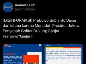 Kominfo DIY Tepis Video Prabowo Diusir dari Istana Kepresidenan: Hoax!