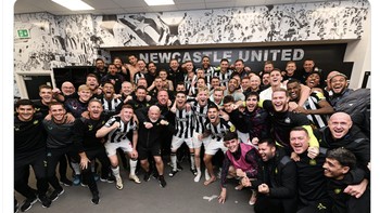 Akun resmi Newcastle pun merayakan kemenangan mereka dengan gembira. Foto: Twitter