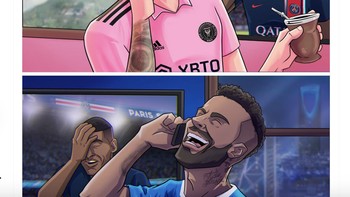 Messi dan Neymar menertawakan nasib PSG setelah mereka meninggalkan klub itu. Foto: Twitter