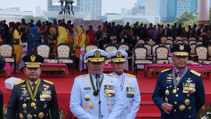 Panglima TNI Laksamana Yudo (bicara menggunakan mic)/(Brigitta-detikcom)