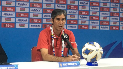 Pelatih Bali United Stefano Cugurra atau Teco saat konferensi pers di Stadio Kapten I Wayan Dipta, Gianyar, Bali, Rabu malam (5/10/2023).