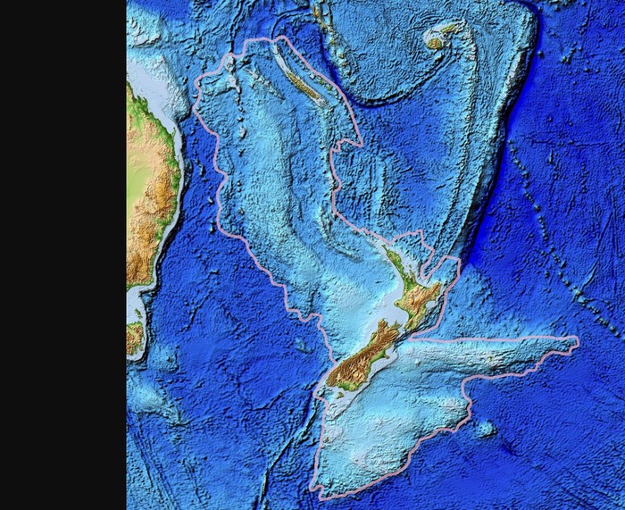 Peta benua Zealandia yang hilang