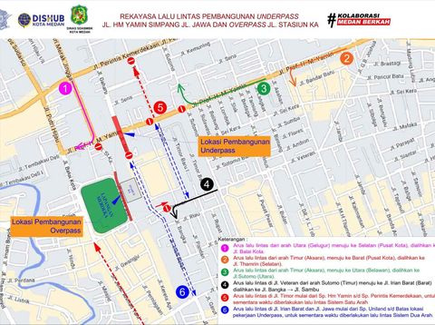 Rekayasa lalu lintas di Medan. (Foto: Dok. Dishub Medan)
