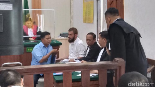 Bule Rusia, Khamidov Magomed, menjalani sidang di PN Denpasar, Kamis (5/10/2023).