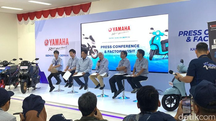 Konferensi Pers dan Factory Visit PT YIMM di Karawang, Jawa Barat, Kamis (5/10/2023).