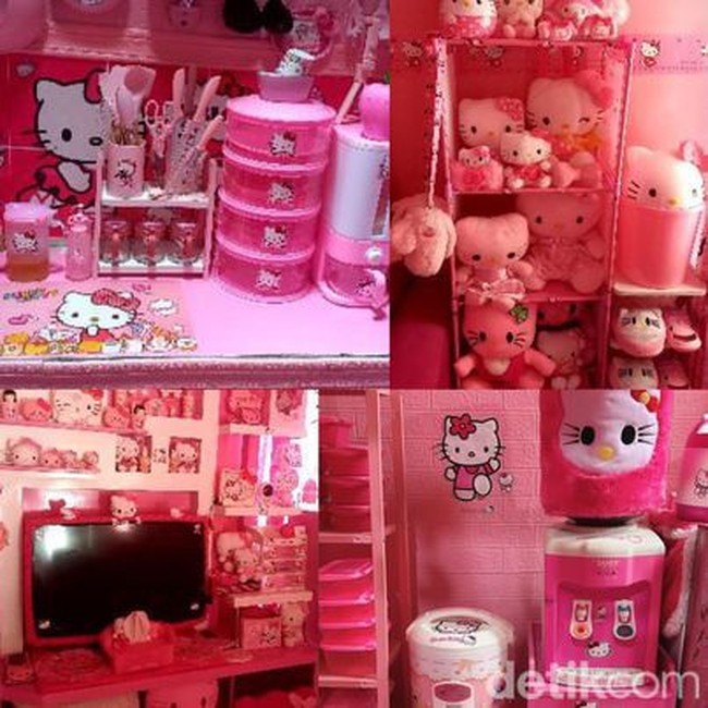 Di akhir perbincangan, Tika mengaku sering mendapatkan cibiran karena rumahnya serba Hello Kitty. Kalo reaksi keluarga saya sih sangat mendukung sekali ya, apalagi suami saya sangat mendukung, kalo ga mendukung ga mungkin koleksi Hello Kitty sampai seluruh rumah. Sebenernya banyak yang gak suka sama warna pink apalagi Hello Kitty, suka sedih juga kalau ada yang bilang katanya lebay lah udah gede masi suka karakter anak-anak. Kalau saya posting rumah juga banyak yang julid Hello Kitty itu iblis apa lah, rumahnya bikin pusing, tapi ya gimana lagi saya udah cinta sama warna pink Hello Kitty mau gimana lagi, sekarang mah kunci nya sabar omongan orang jangan di dengerin karena ya selera orang kan beda-beda, pungkasnya yang tak mau ambil pusing. Foto: Dok. pribadi Tika Septiani.