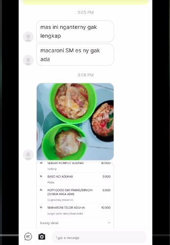 Driver ojol dikomplain kustomer.