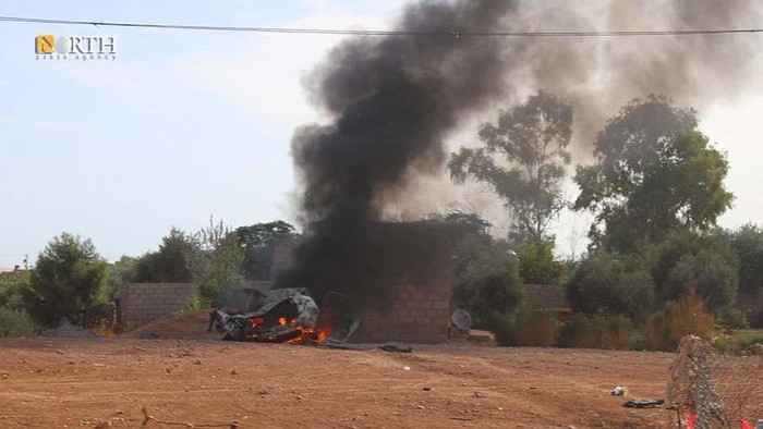 Drone Turki Serang Militan Kurdi di Suriah, 8 Orang Tewas Smoke rises after an alleged Turkish strike on Hasakah, Syria, October 5, 2023. North Press Agency/Handout via REUTERS THIS IMAGE HAS BEEN SUPPLIED BY A THIRD PARTY. NO RESALES. NO ARCHIVES. MANDATORY CREDIT. DO NOT OBSCURE LOGO