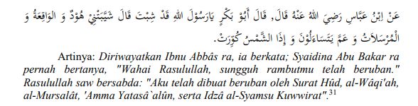 Hadis All-Waqi'ah dan surat lain menyebabkan Nabi SAW beruban.