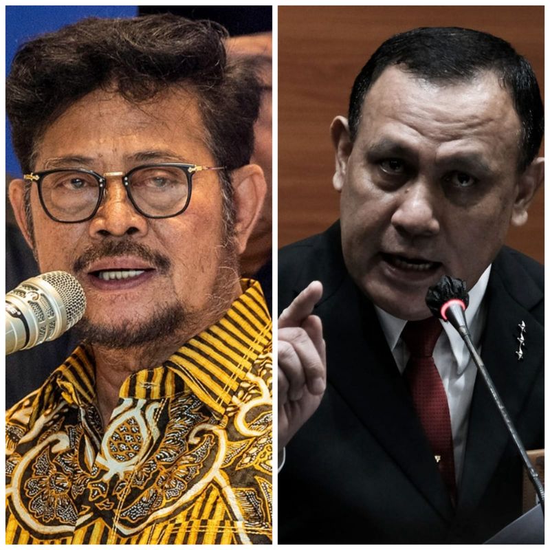 Kolase foto Menteri Pertanian Syahrul Yasin Limpo dan Ketua KPK Firli Bahuri (Foto: dok detikcom)