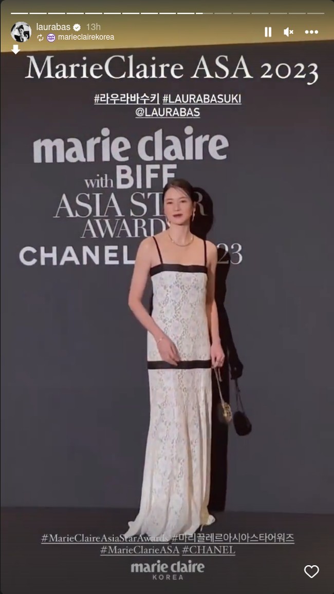 Di Korea, Laura Basuki juga datang ke acara Marie Claire Asia Star Awards yang masih satu rangkaian dengan Busan International Film Festival. Foto: Instagram