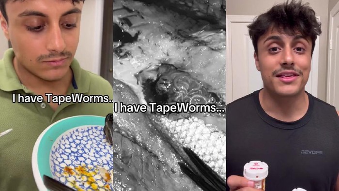 Pria Ini Nekat Makan Cacing Pita Demi Tarik Perhatian Netizen, Endingnya Malah Gini