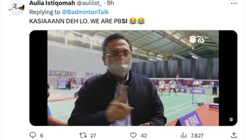 Reaksi Ketum PBSI: Kasian deh lo... Foto: Twitter