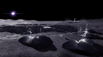 Perusahaan asal AS AI SpaceFactory telah merilis desain bunker manusia di Bulan yang dibuat menggunakan teknologi cetak 3D. Foto: AI Space Factory