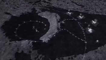 Bunker ini memiliki lengkungan bergaya Romawi yang di atasnya ditutupi tanah Bulan setinggi 2,4 meter. Ada beberapa unit lainnya yang terpisah dari bangunan bunker ini. Foto: AI Space Factory