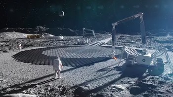 NASA bekerja sama dengan perusahaan teknologi konstruksi melakukan persiapan untuk membangun perumahan di Bulan pada tahun 2040. Foto: ICON/BIG Bjarke Ingels Group