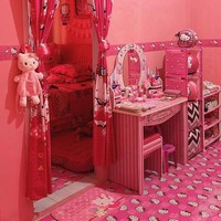 Wanita yang tinggal di Ciamis, Jawa Barat ini menuturkan karakter Hello Kitty kerap menyita perhatiannya. Karena ya Hello Kitty itu menurut saya lucu aja. Gambar yang lucu sekali. Banyak sih contohnya ya seperti, gordeng, seprei, selimbut, keset kaki, tempat sampah, jam dinding, tempat tisu, cermin, lemari, meja rias, karpet, bantal, tas banyak, yang paling banyak sih boneka Hello Kitty ya, lanjutnya. Foto: Dok. pribadi Tika Septiani.