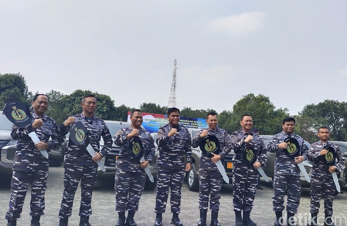 TNI AL dalam serah terima kendaraan operasional, 6 Oktober 2023. (Tina Susilawati/detikcom)