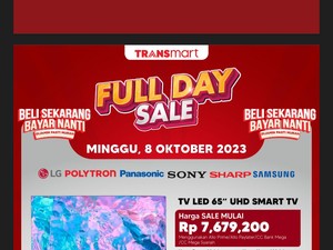 Transmart Full Day Sale Hadir Lagi! Tsunami Diskon 50% + 20%