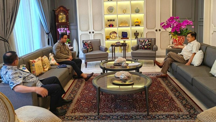 Bakal capres Koalisi Perubahan Anies Baswedan bertemu dengan Wakil Presiden RI ke-10 dan 12, Jusuf Kalla atau JK,  Sabtu (7/10/2023).