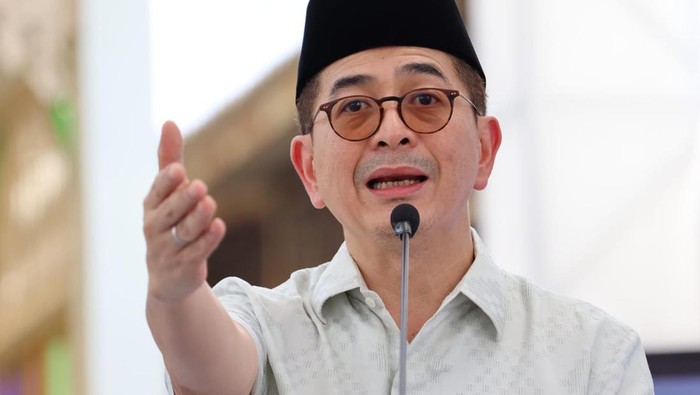Arsjad Rasjid saat sarasehan ekonomi bertema Penguatan Ekonomi Jemaah Memasuki Abad Kedua Nahdlatul Ulama yang digelar Lembaga Penguatan Ekonomi NU di Pondok Pesantren An-Nadwah, Krapyak, Yogyakarta, Sabtu (7/10/2023).