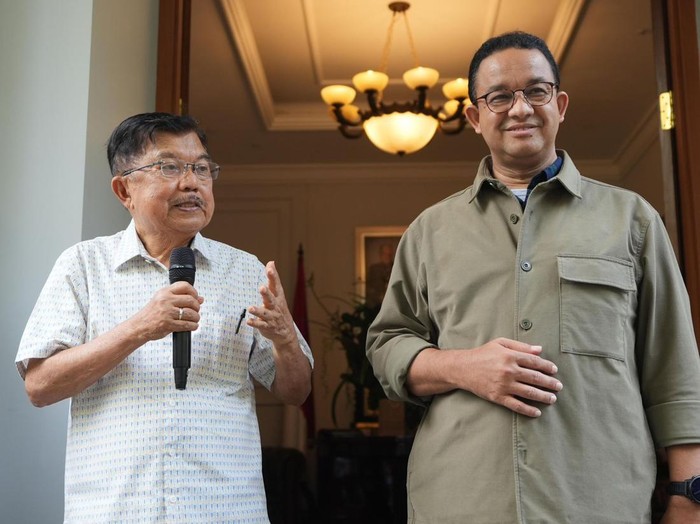 Jusuf Kalla bertemu Anies di kediamannya, Jalan Brawijaya, Jaksel, Sabtu (7/10/2023).