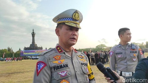 Kakorlantas Polri Irjen Firman Santyabudi di Lapangan Monumen Perjuangan Rakyat Bali Bajra Sandhi, Renon, Denpasar, Bali, Sabtu (7/10/2023).
