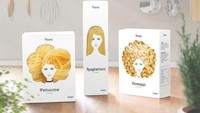 Dalam imajinasi produsen pasta ini terbayang sosok wanita dengan gaya rambut yang unik. Seluruh bentuk pastanya dihadirkan seolah-olah menjadi rambut dari seorang wanita. Foto: Bored Panda