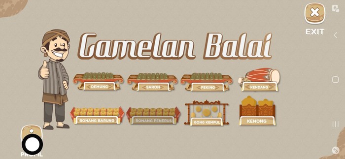 Aplikasi belajar gamelan, Gamelan Balai