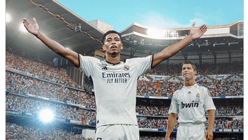 Fans El Real tampak sumringah dengan penampilan Bellingham yang bisa menyamai CR7. Foto: Twitter