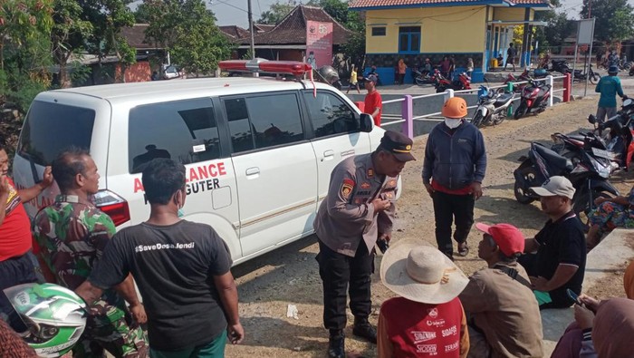 Suasana di sekitar lokasi korban tenggelam di Desa Jaten, Kecamatan Selogiri, Wonogiri, Minggu (8/10/2023).