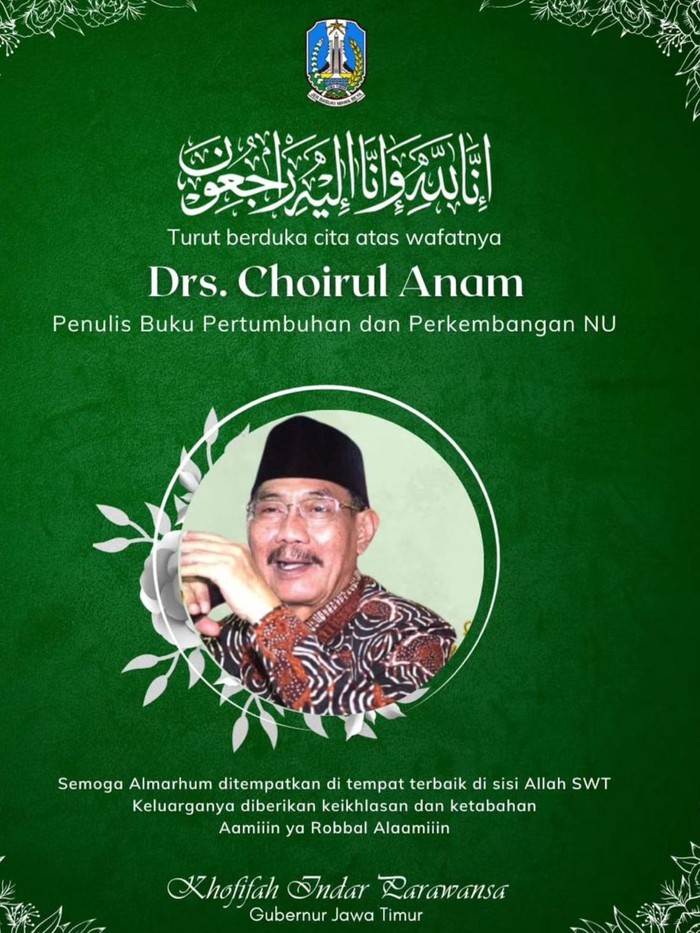 choirul anam mantan ketum pkb jatim wafat