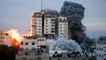 Detik-detik Gedung Tinggi di Gaza Ambruk Dirudal Israel