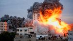 Detik-detik Gedung Tinggi di Gaza Ambruk Dirudal Israel