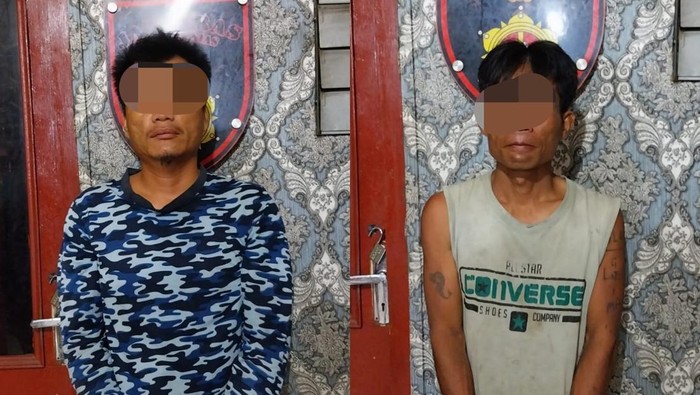 Dua pelaku pencurian sepeda motor pendeta di Gunung Sitoli. (Foto: Dok. Polres Nias).