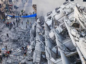 Gedung-Gedung di Gaza Rata dengan Tanah Usai Serangan Balas Dendam Israel