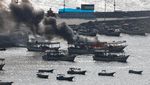 Penampakan Perahu di Gaza Terbakar Usai Diserang Israel