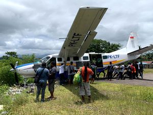 Penampakan Pesawat yang Angkut 8 Orang Kecelakaan di Papua Pegunungan