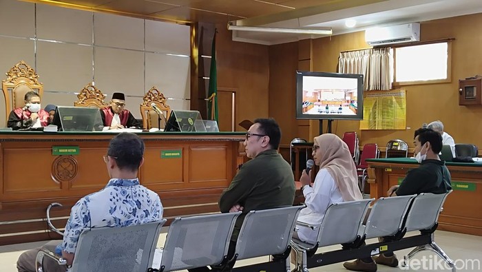 Suasana sidang pemeriksaan saksi korupsi BUMN PT Amarta Karya di Pengadilan Tipikor Bandung, Senin (9/10/2023).