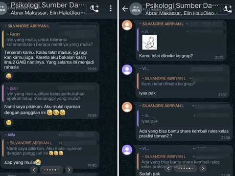 Unggahan salah satu mahasiswa, Chintya Nindhi Dwijayanti yang membagikan tentang dosen yang ingin dipanggil 