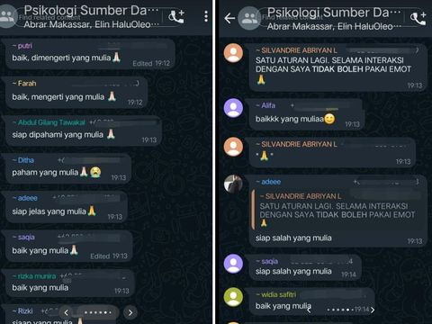 Unggahan salah satu mahasiswa, Chintya Nindhi Dwijayanti yang membagikan tentang dosen yang ingin dipanggil 
