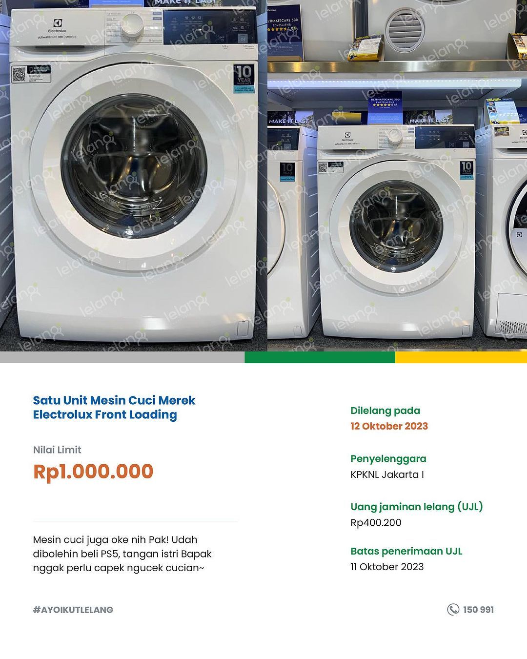 Akun lelang oleh DJKN melalui KPKNL Jakarta I (Tangkapan layar Instagram @ditjenkn)