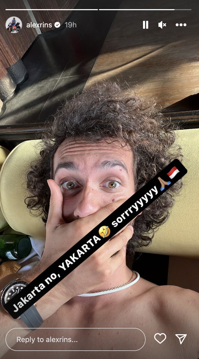 Alex Rins Salah Tulis Jakarta Jadi Yakarta